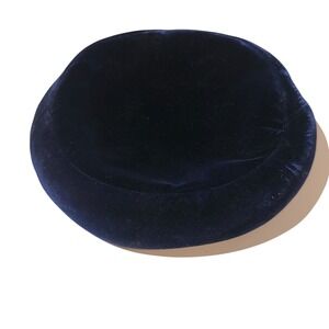 Vintage Navy Blue Velvet Pillbox Hat Union Made
